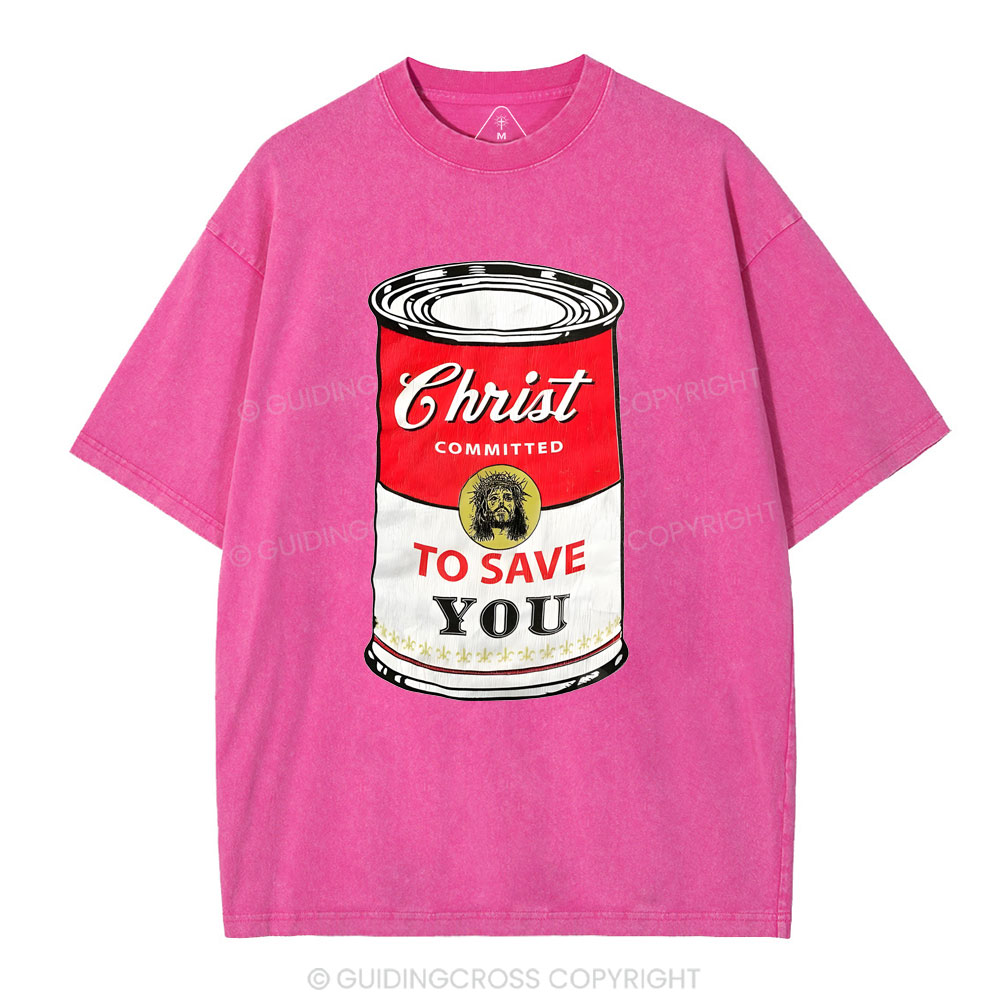 Christ Committed To Save Christian Washed T-Shirt