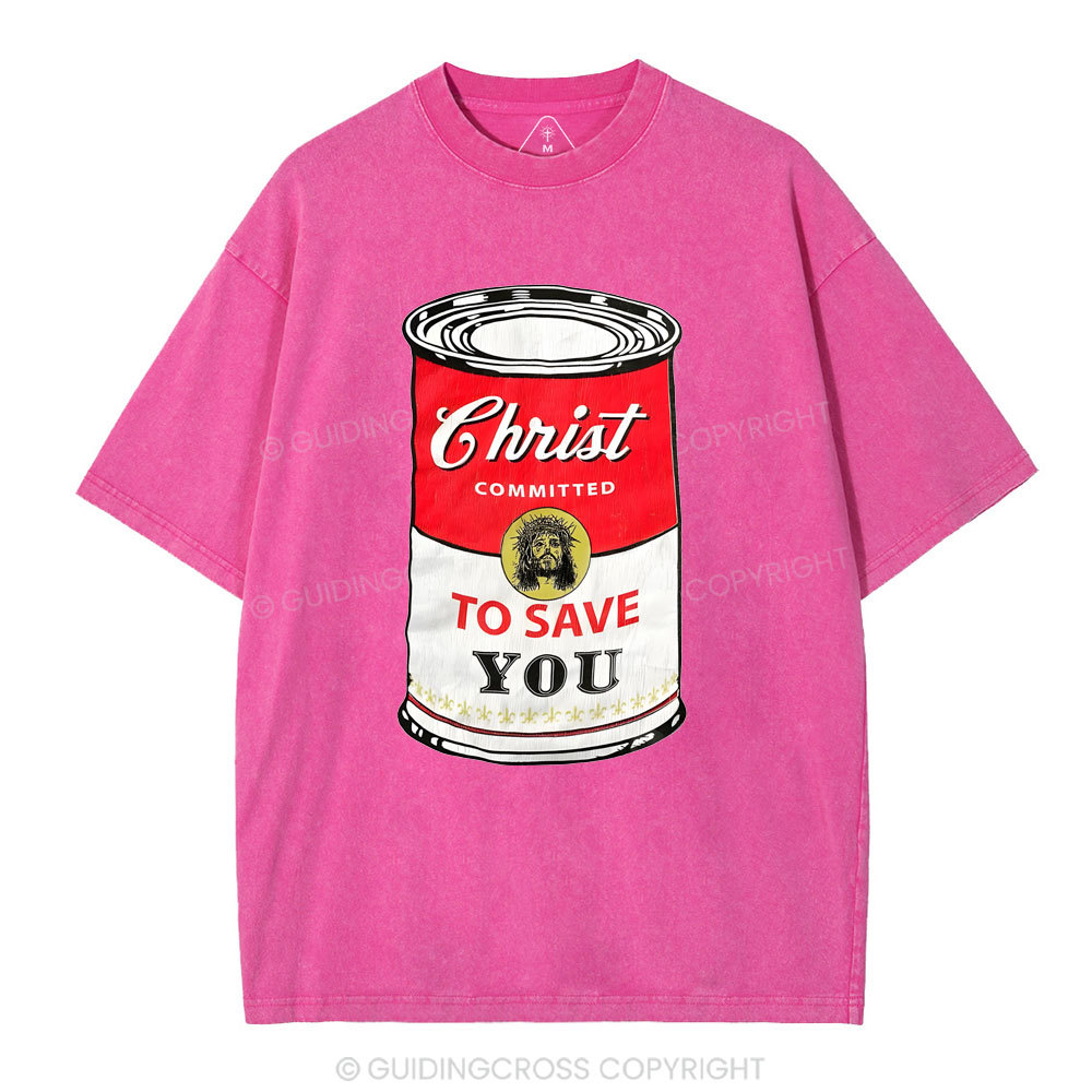 Christ Committed To Save Christian Washed T-Shirt