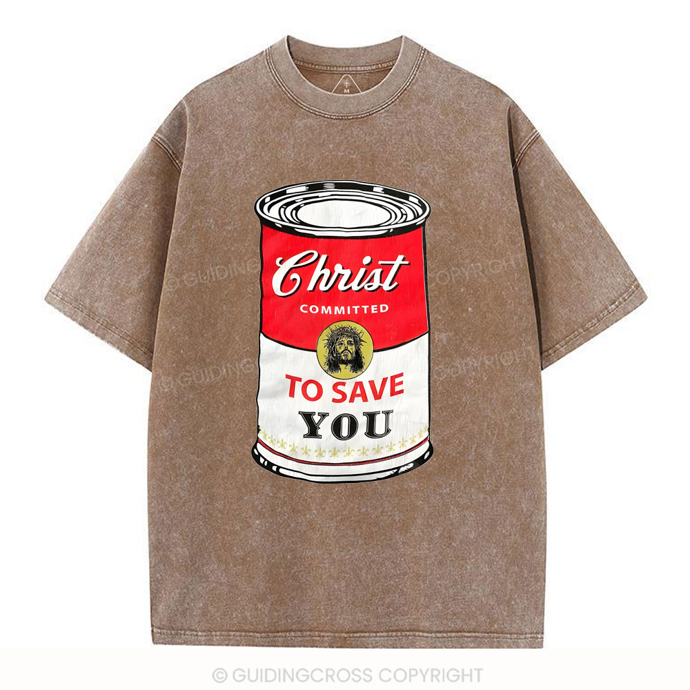 Christ Committed To Save Christian Washed T-Shirt