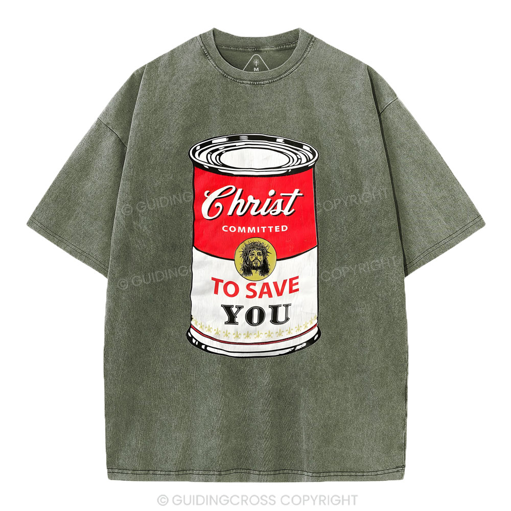 Christ Committed To Save Christian Washed T-Shirt