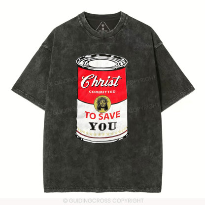 Christ Committed To Save Christian Washed T-Shirt
