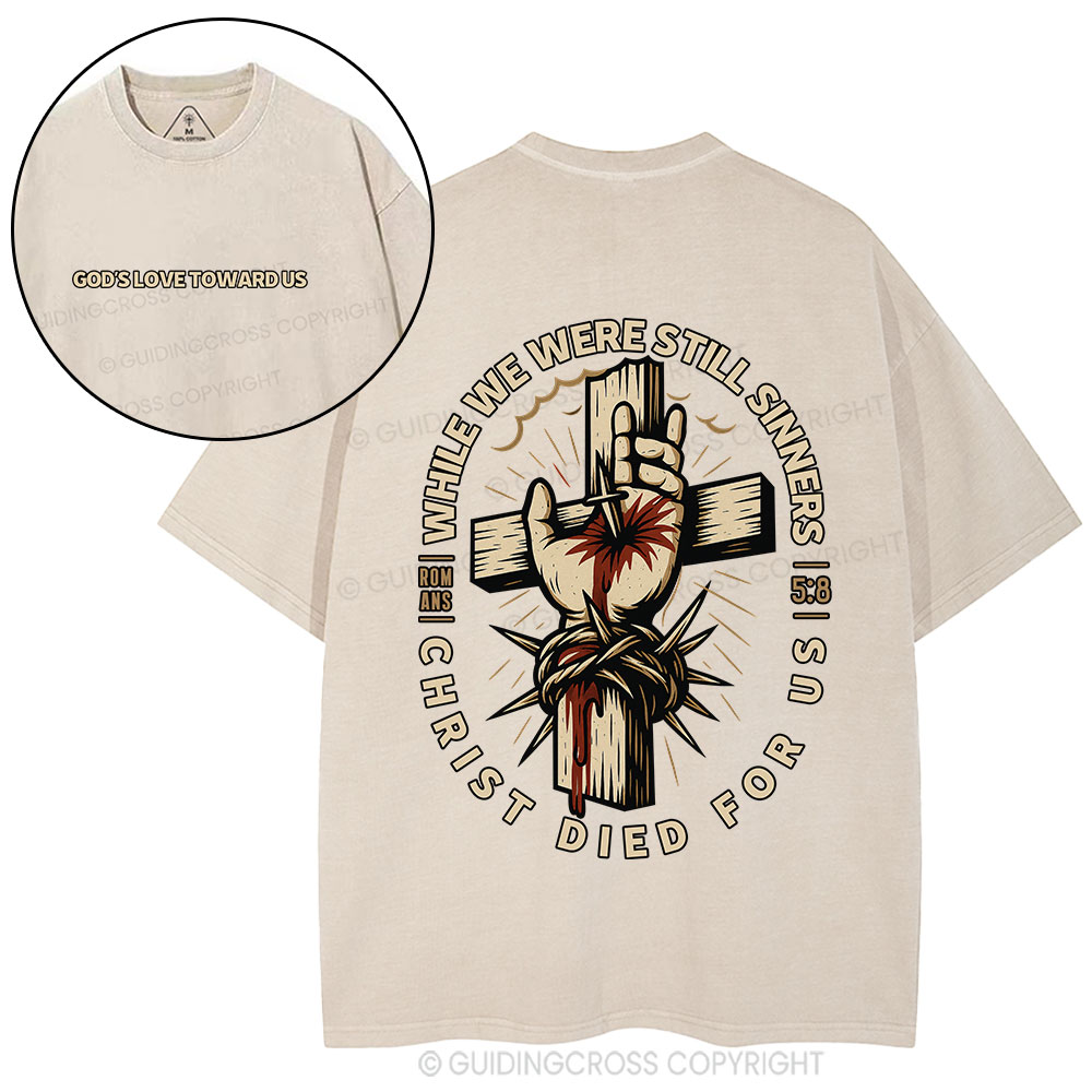 Christ Died For Us Christian Washed T-Shirt