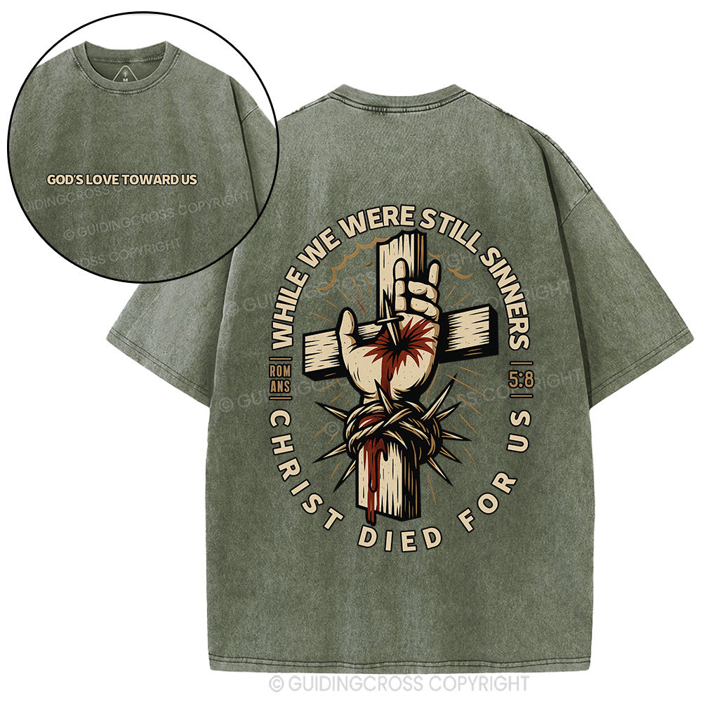 Christ Died For Us Christian Washed T-Shirt