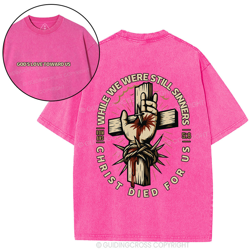 Christ Died For Us Christian Washed T-Shirt