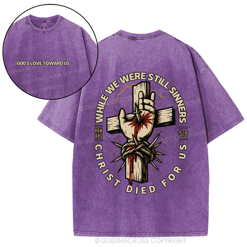Christ Died For Us Christian Washed T-Shirt
