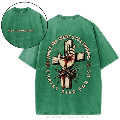 Christ Died For Us Christian Washed T-Shirt