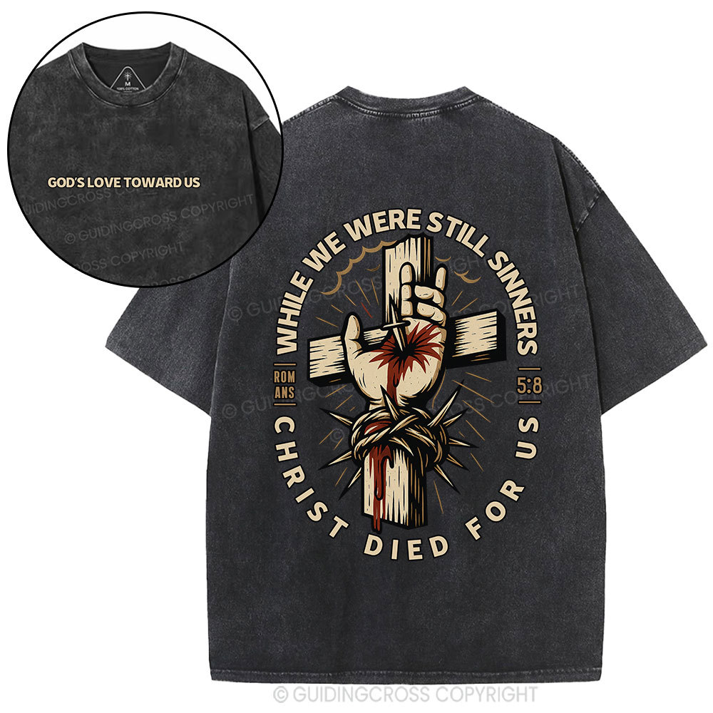 Christ Died For Us Christian Washed T-Shirt