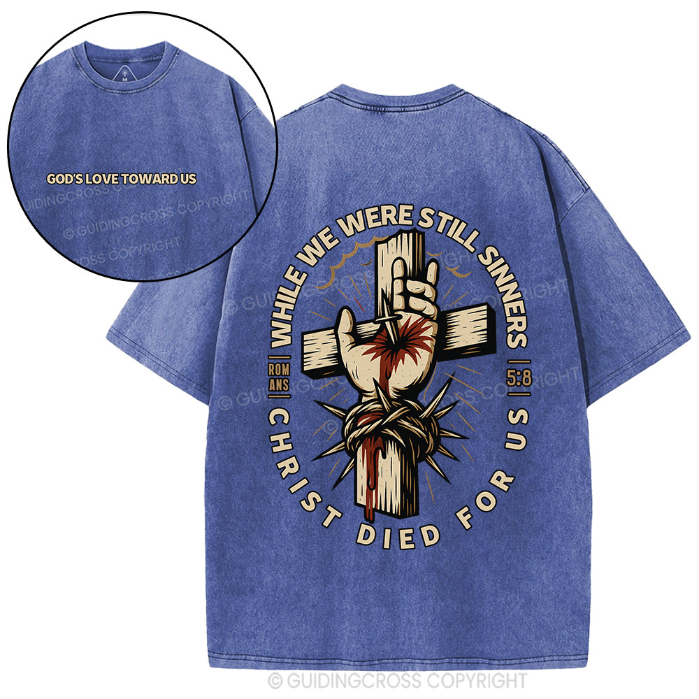 Christ Died For Us Christian Washed T-Shirt