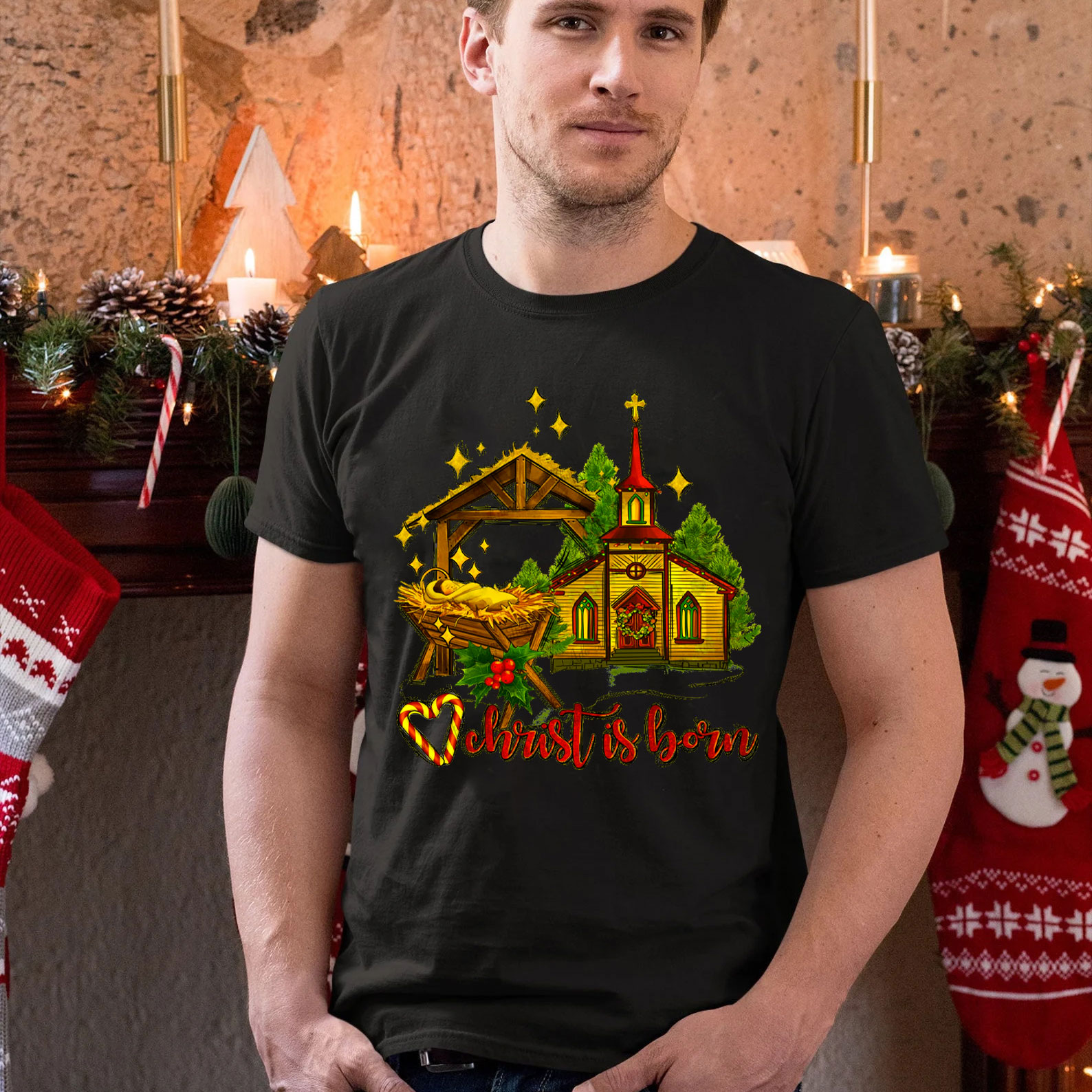 Christ Is Born Christian Christmas T-Shirt