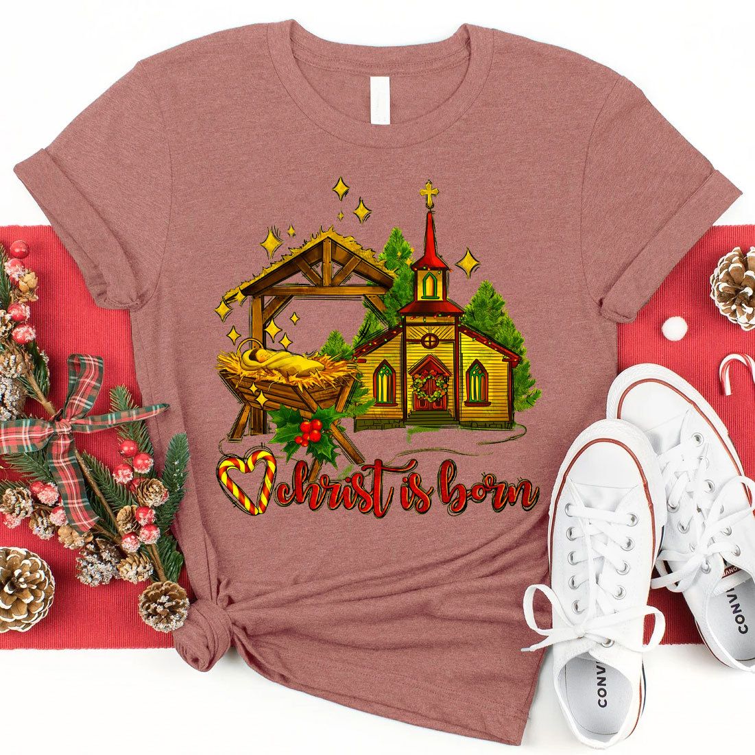 Christ Is Born Christian Christmas T-Shirt