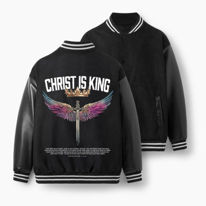 Christ Is King Christian Color Block Baseball Jacket