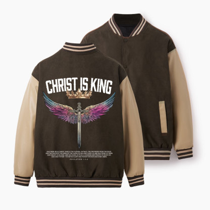 Christ Is King Christian Color Block Baseball Jacket