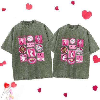 Christ Is King Christian Couple Washed T-Shirt