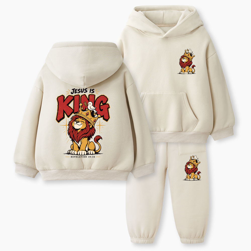 Christ Is King Christian Kid Fleece Hoodie Set