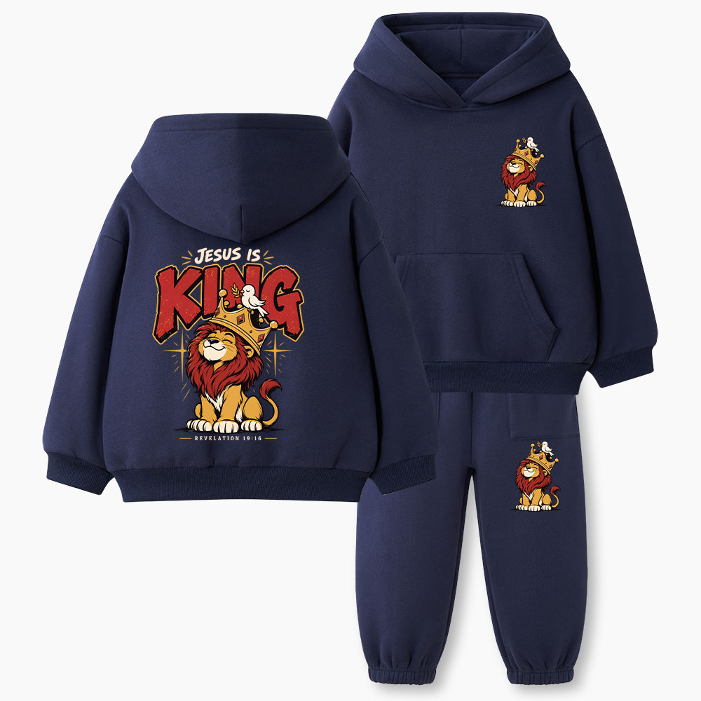 Christ Is King Christian Kid Fleece Hoodie Set