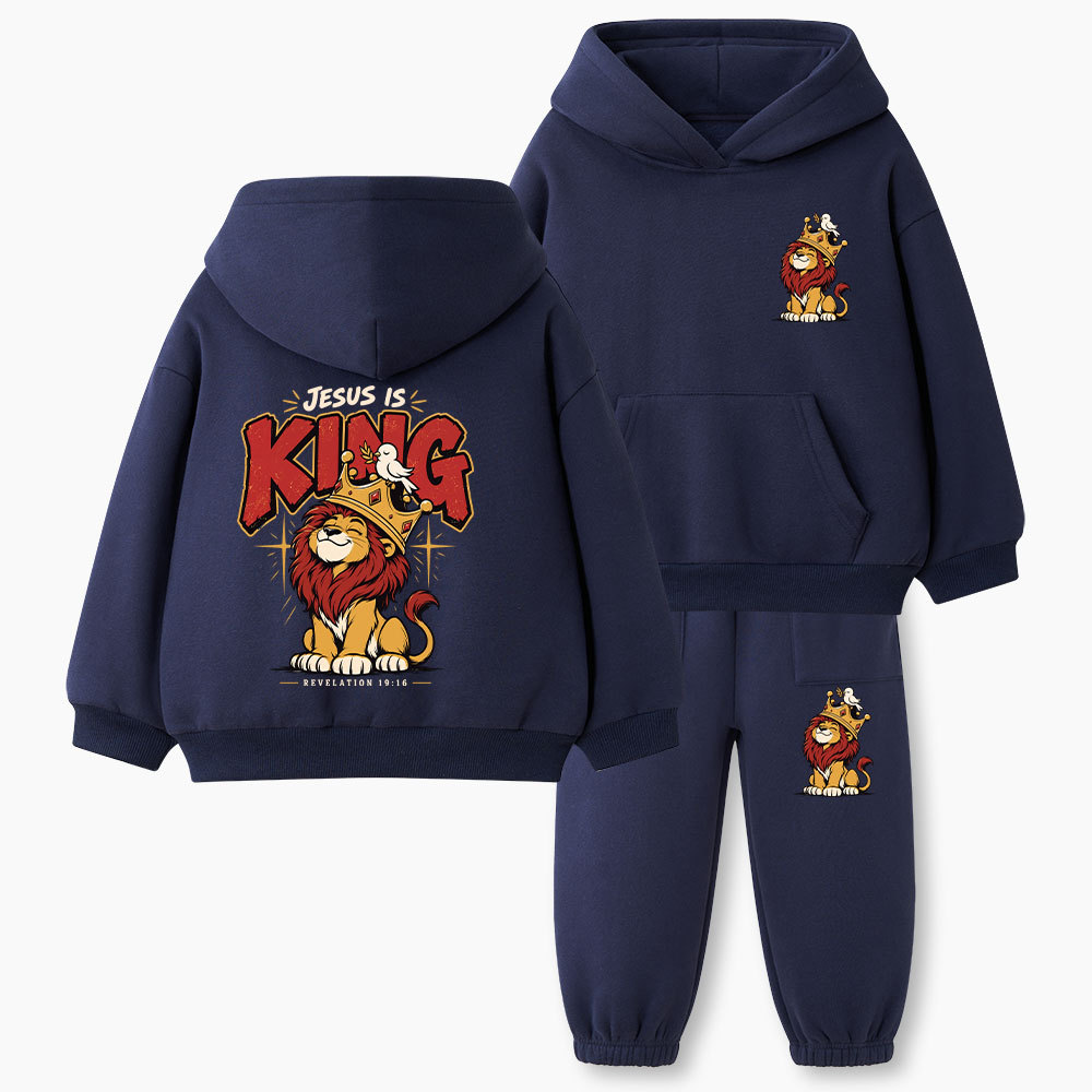 Christ Is King Christian Kid Fleece Hoodie Set