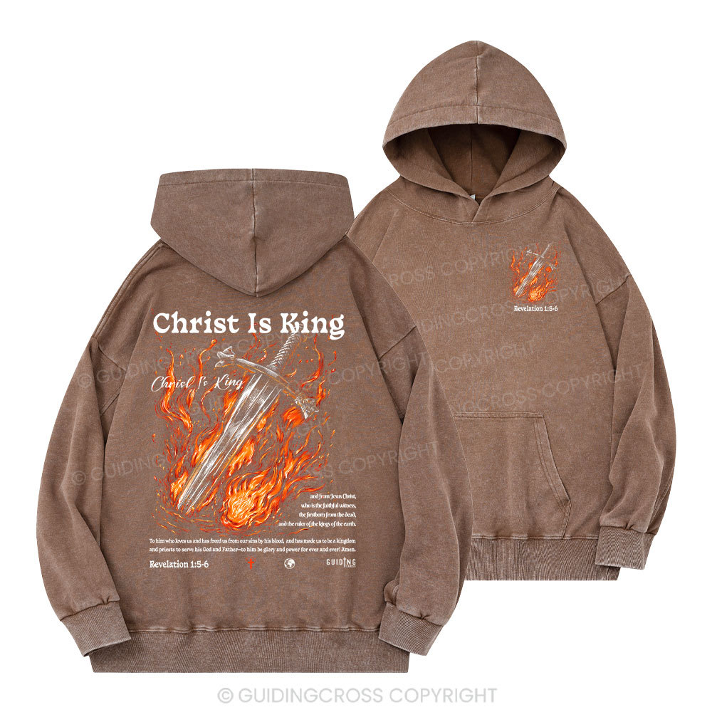 Christ Is King Christian Washed Hoodie 