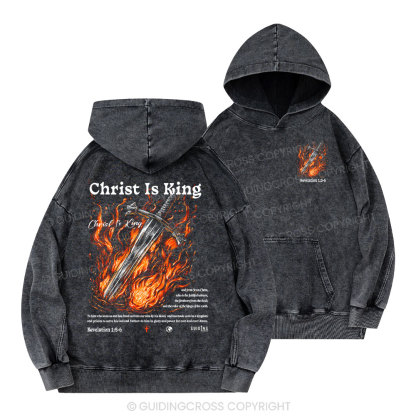 Christ Is King Christian Washed Hoodie 