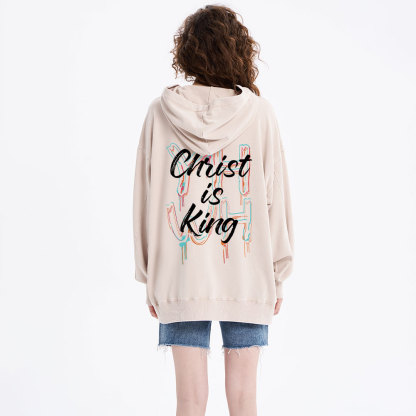 Christ Is King Christian Washed Hoodie 