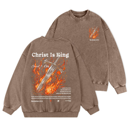 Christ Is King Christian Washed Sweatshirt