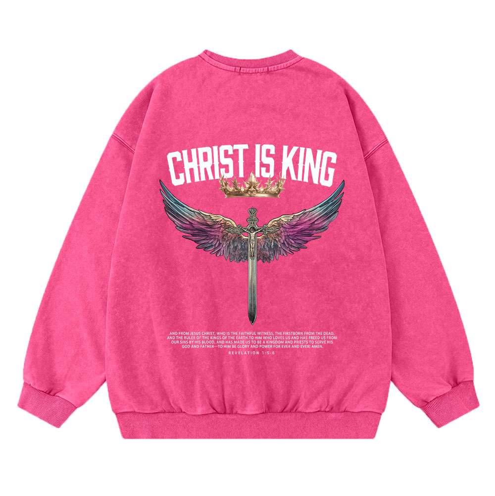 Christ Is King Christian Washed Sweatshirt