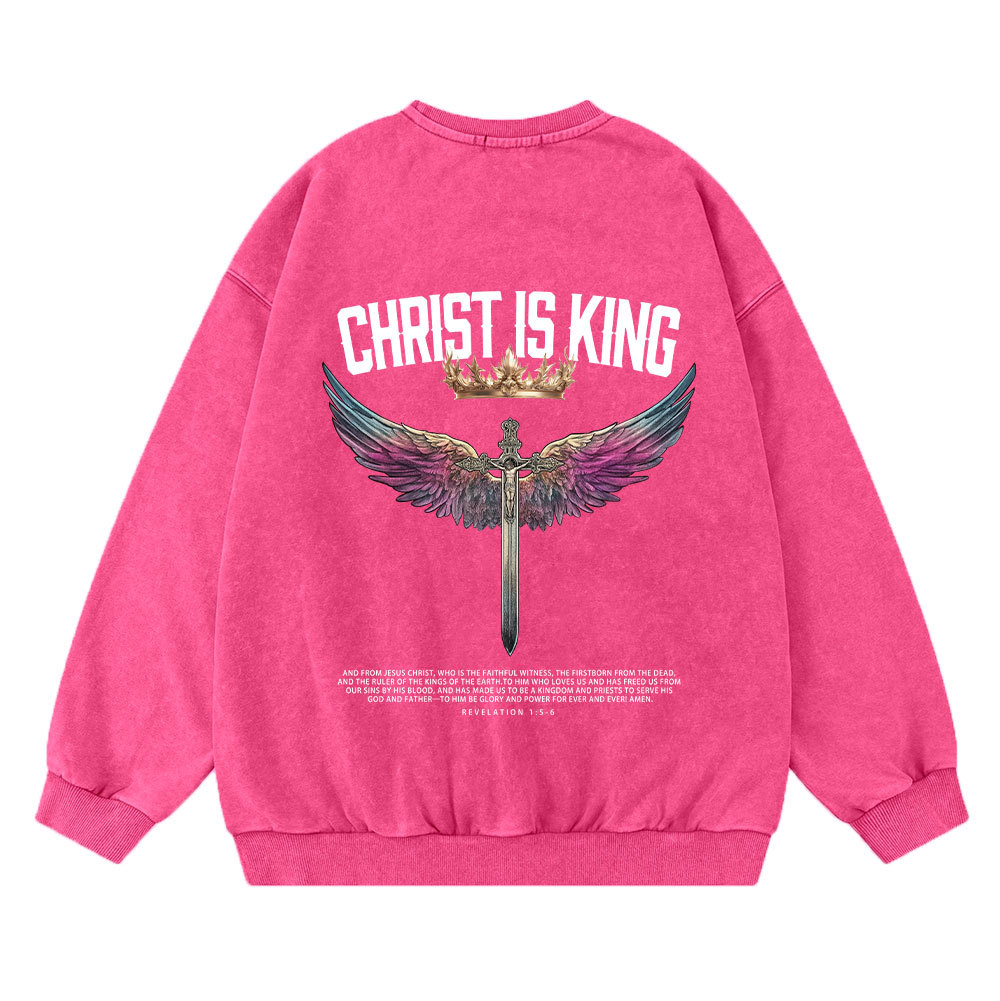 Christ Is King Christian Washed Sweatshirt
