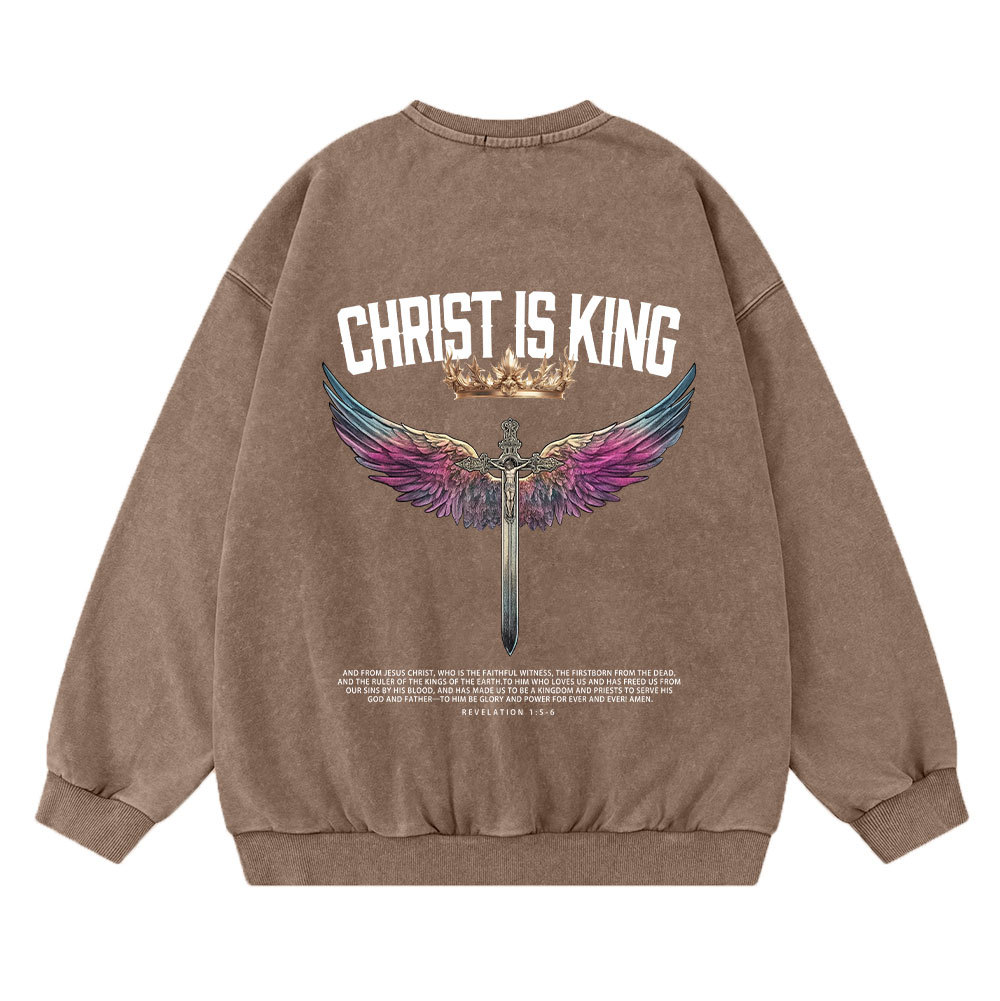 Christ Is King Christian Washed Sweatshirt