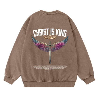 Christ Is King Christian Washed Sweatshirt
