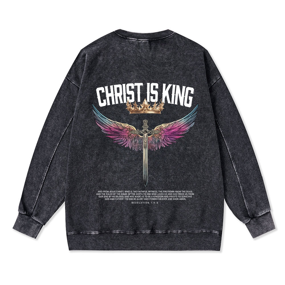 Christ Is King Christian Washed Sweatshirt