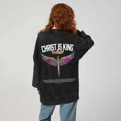 Christ Is King Christian Washed Sweatshirt