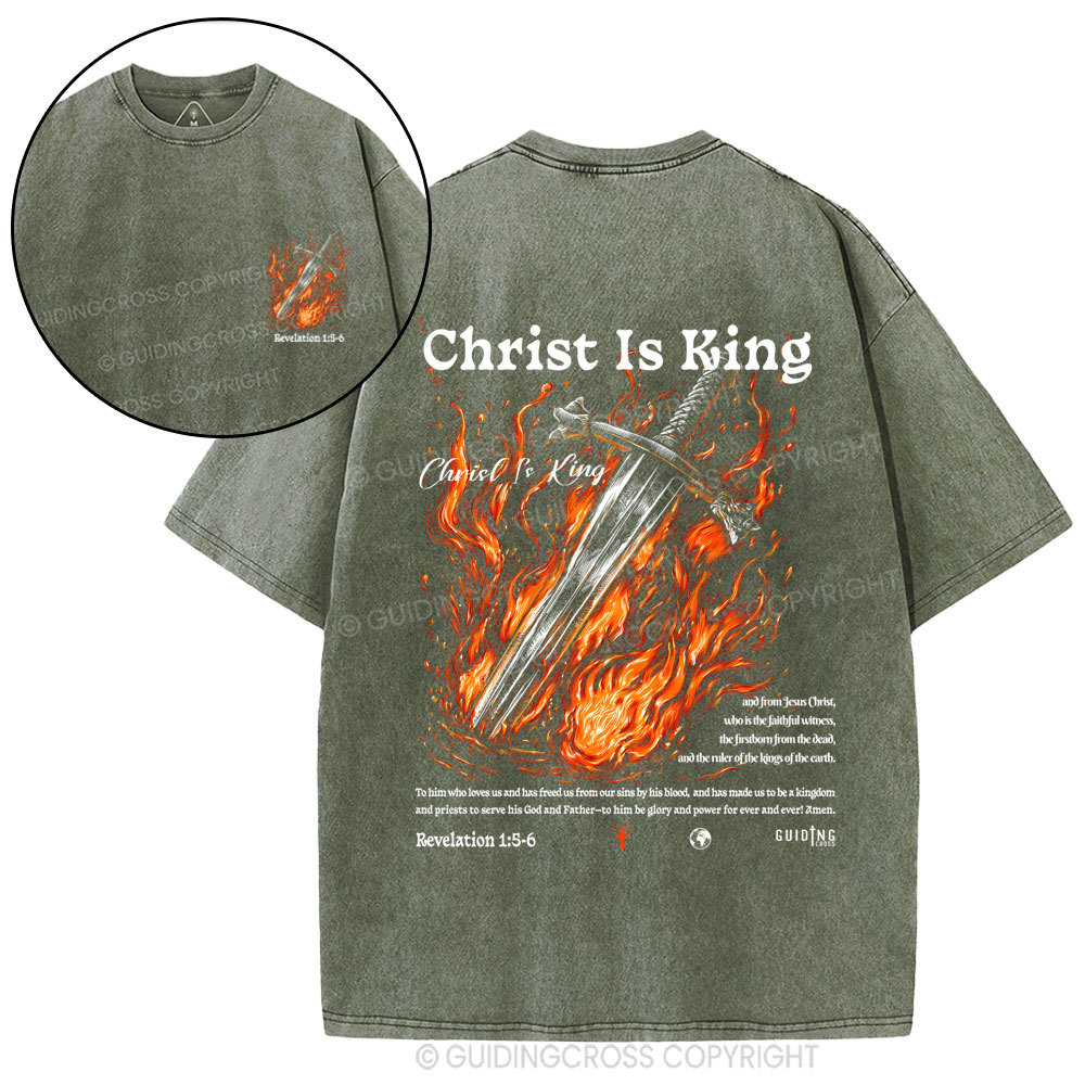 Christ Is King Christian Washed T-Shirt