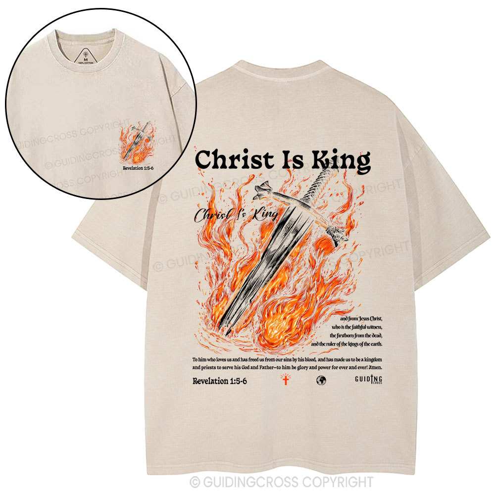 Christ Is King Christian Washed T-Shirt