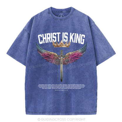 Christ Is King Christian Washed T-Shrit