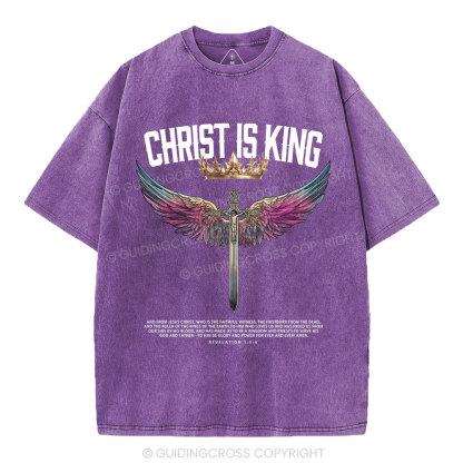 Christ Is King Christian Washed T-Shrit