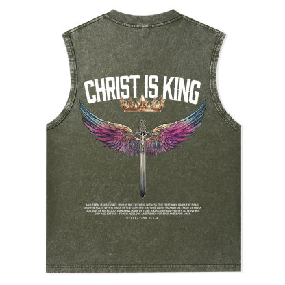 Christ Is King Christian Washed Tank Top