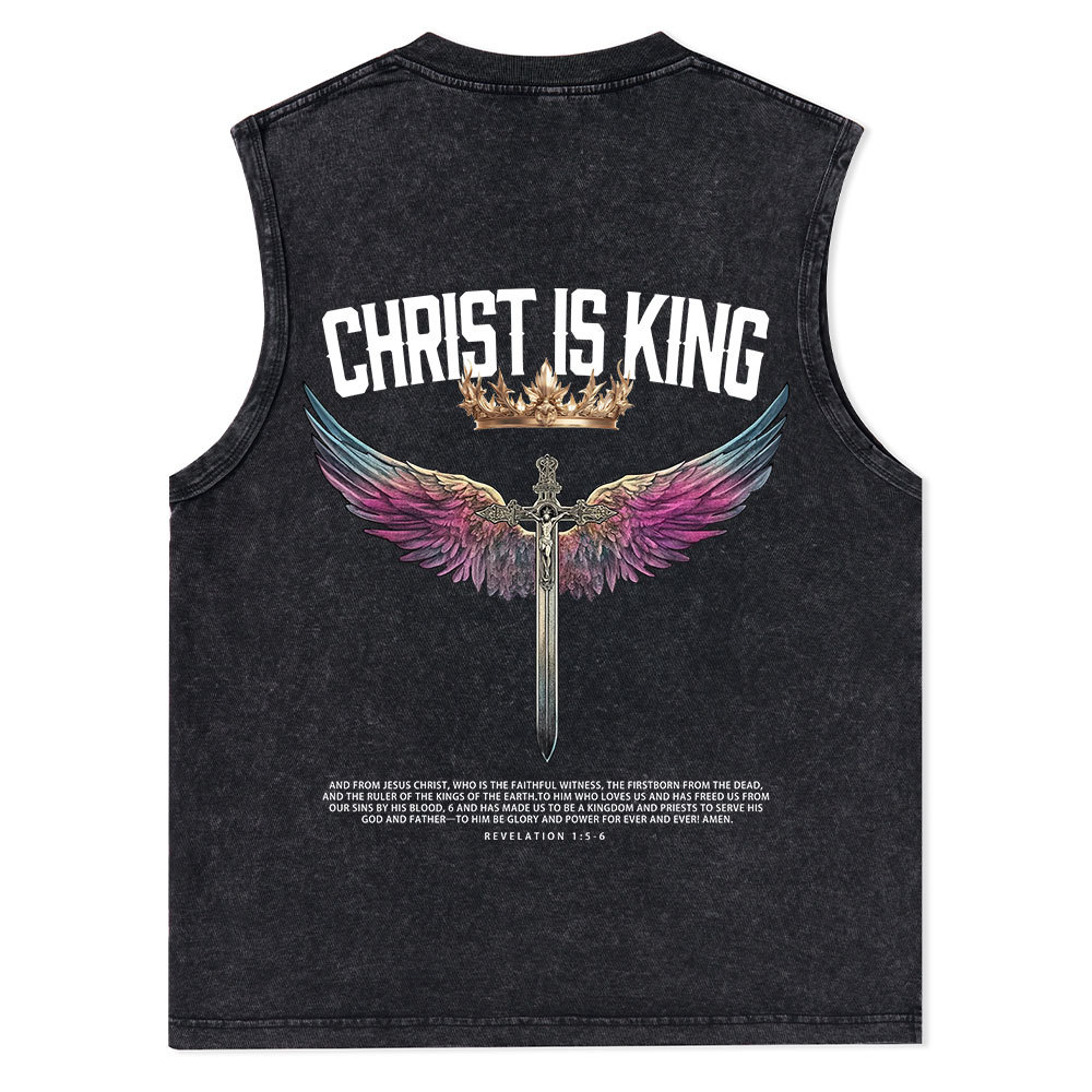 Christ Is King Christian Washed Tank Top