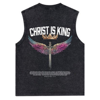 Christ Is King Christian Washed Tank Top