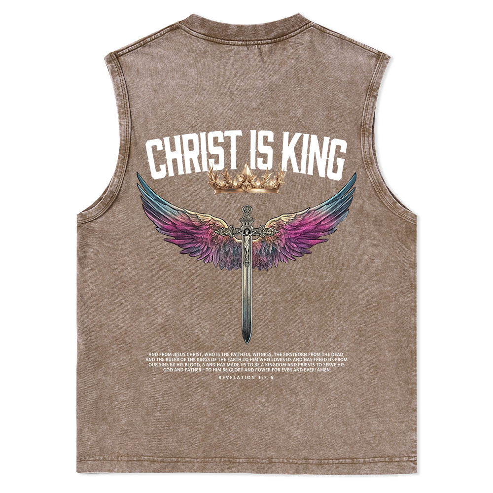 Christ Is King Christian Washed Tank Top