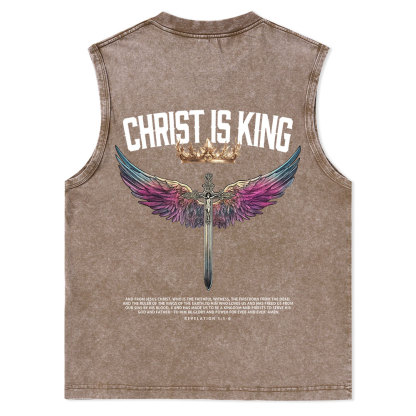 Christ Is King Christian Washed Tank Top