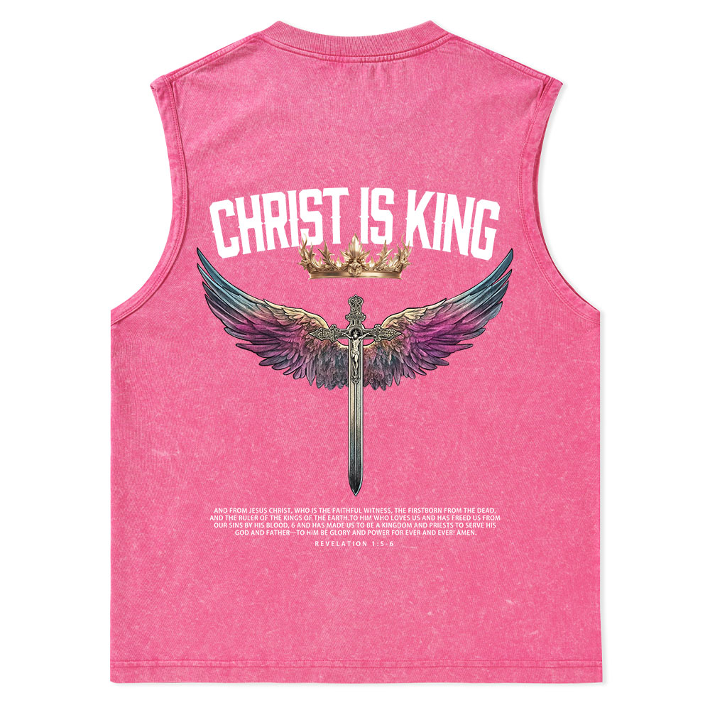 Christ Is King Christian Washed Tank Top