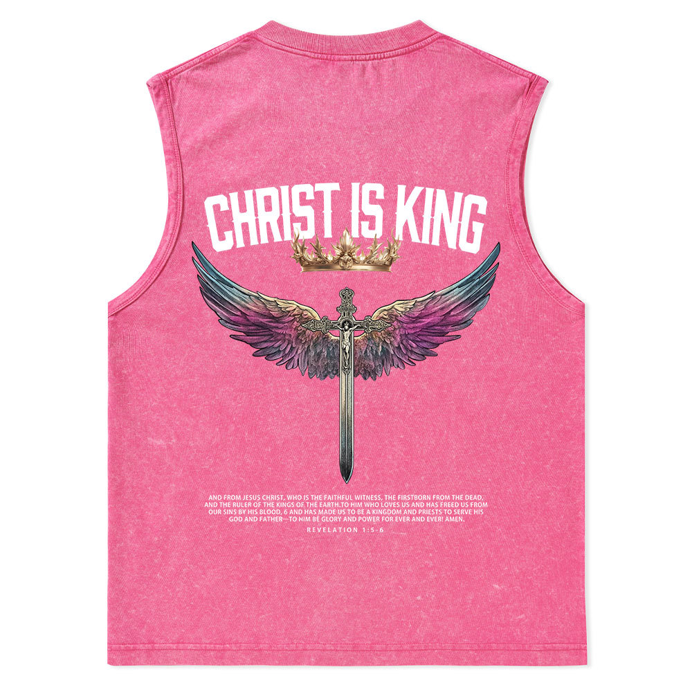 Christ Is King Christian Washed Tank Top