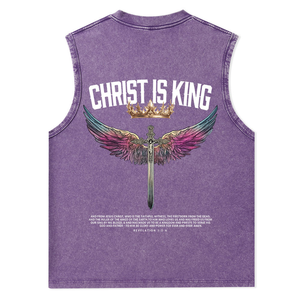 Christ Is King Christian Washed Tank Top