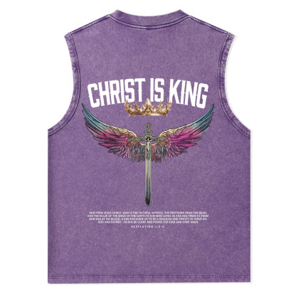 Christ Is King Christian Washed Tank Top