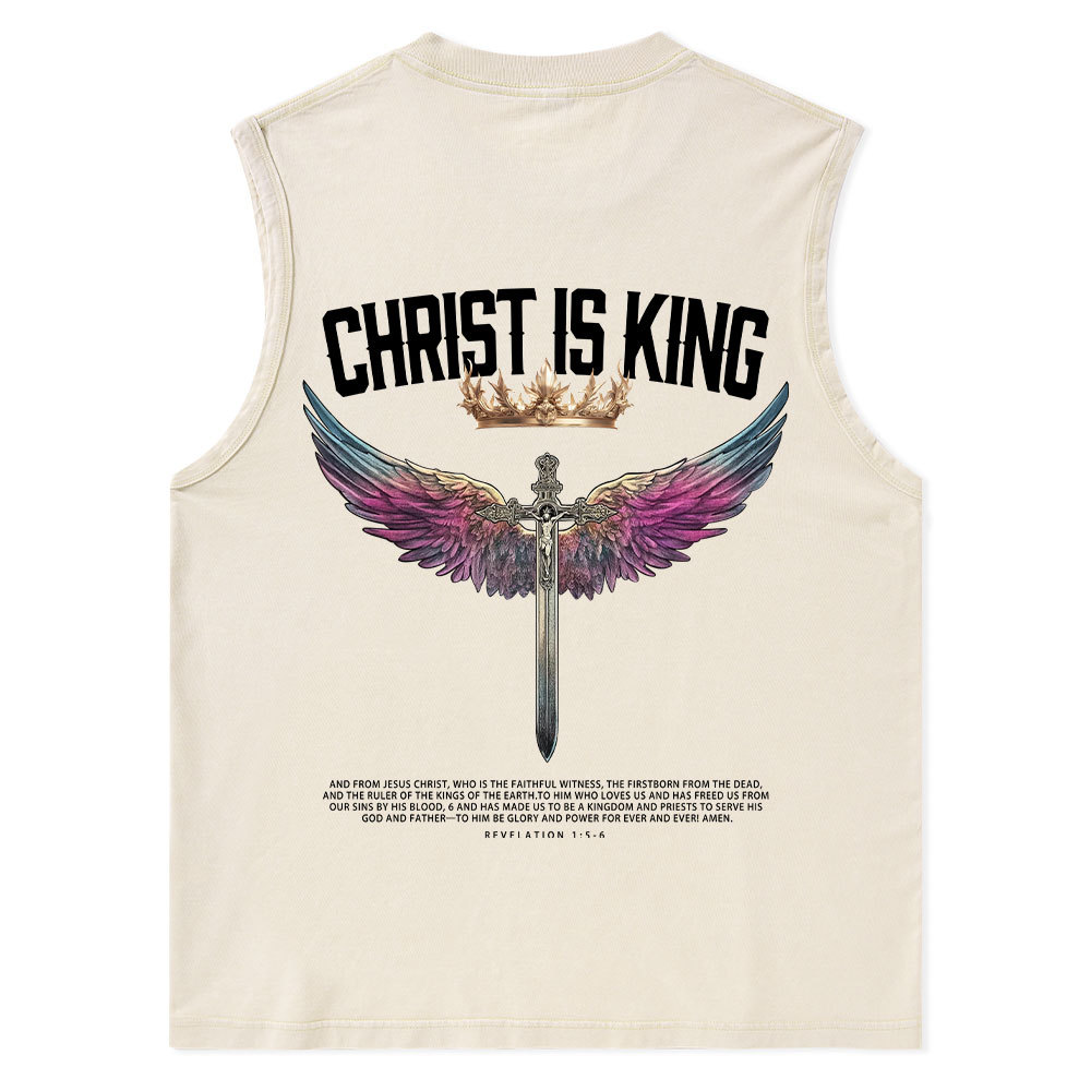 Christ Is King Christian Washed Tank Top