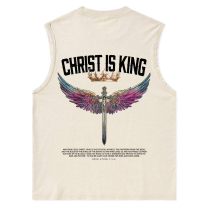 Christ Is King Christian Washed Tank Top