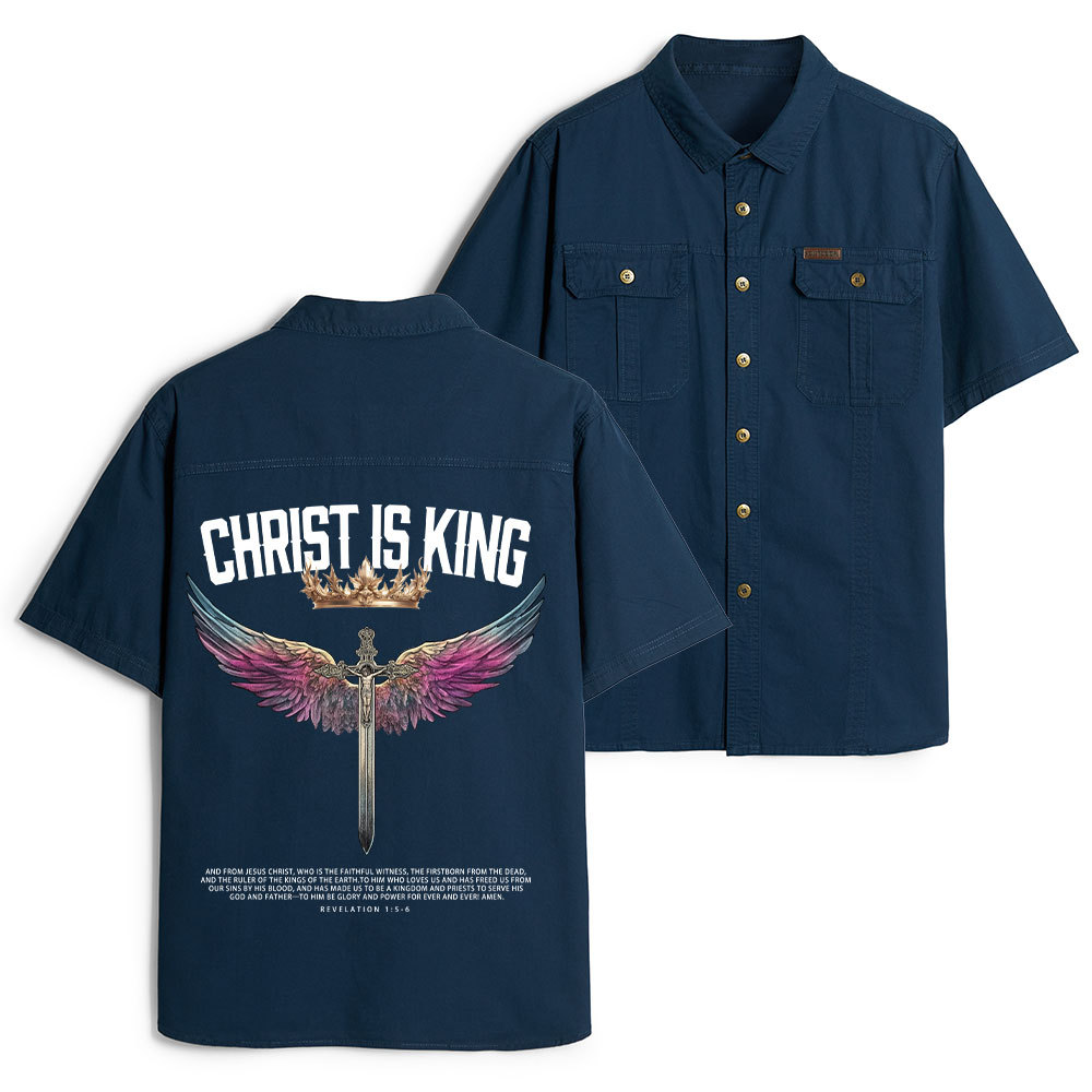 Christ Is King Christian Work Shirt