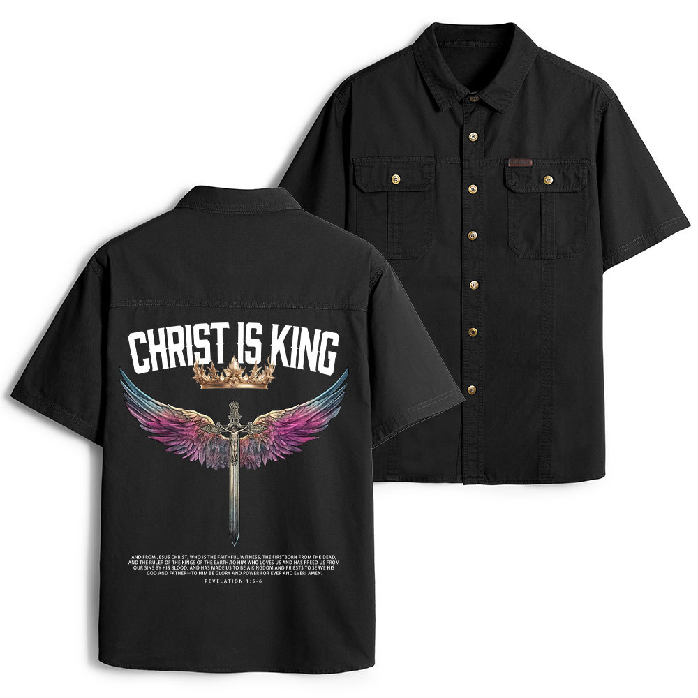 Christ Is King Christian Work Shirt