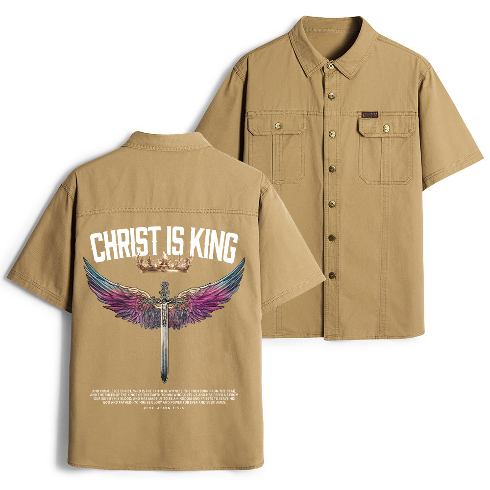 Christ Is King Christian Work Shirt