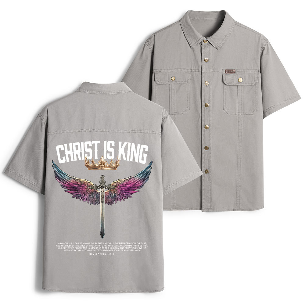 Christ Is King Christian Work Shirt