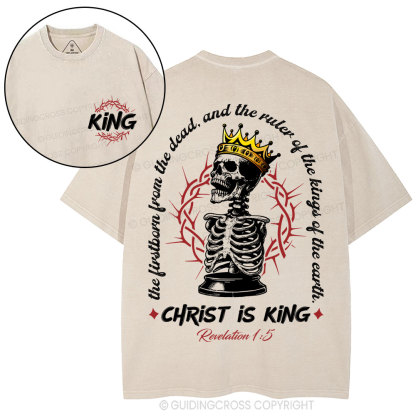 Christ Is King Christian washed T-Shirt